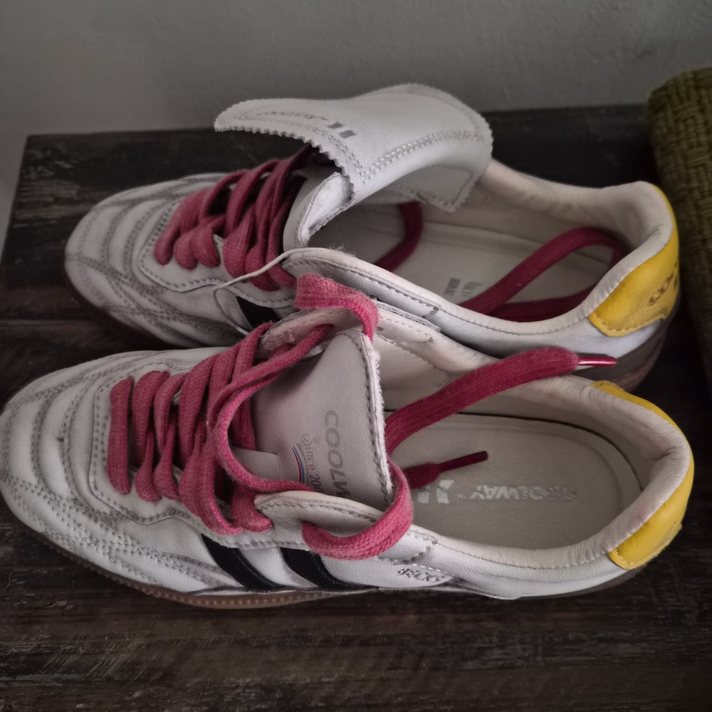Coolway Women's Sneakers - White, Pink, and Yellow